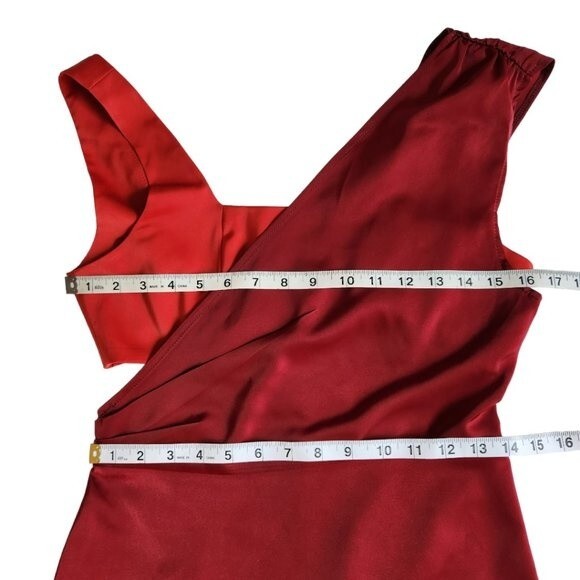 4SI3NNA Rust Burgundy CHAYANNE Color Block Sleeveless Mini Dress Sz S - Picture 10 of 12